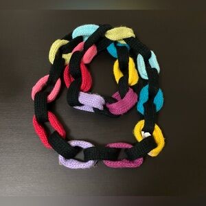 Little Miss Matched Colorful Chunky Knit Loop Chain Link Infinity Scarf 42”
